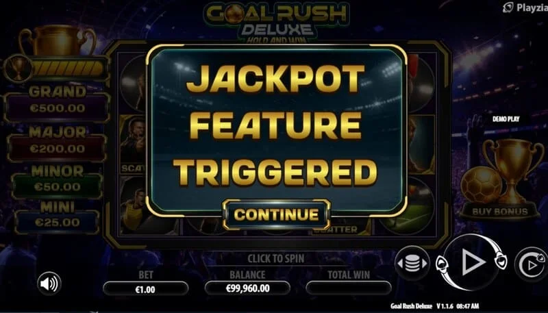 Goal Rush Deluxe - kuanza kwa Jackpot Hold na Win na mipira ya bonasi