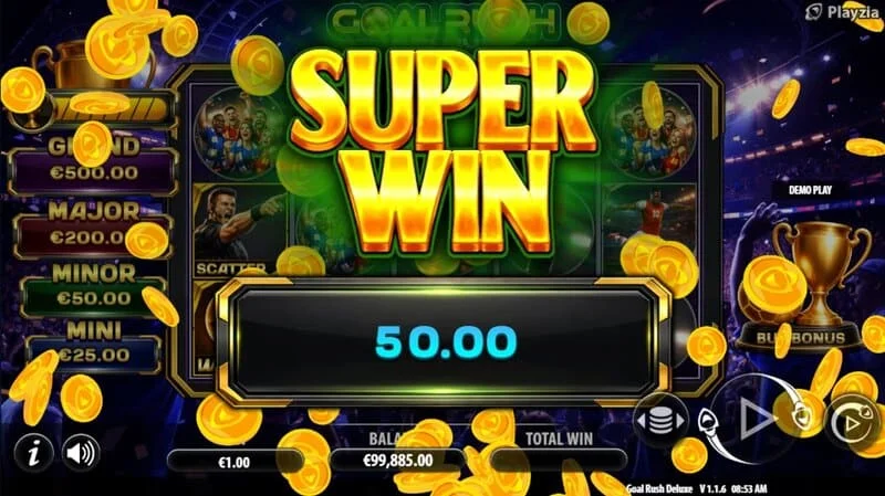 Goal Rush Deluxe - ushindi mkuu wa mwisho na Jackpot ya Grand